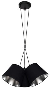 Lampadario su corda  ZOMA 3xE27/60W/260V nero/cromo lucido