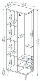 Mobile Ingresso Cappottiera 60 Cm Con Anta Laterale Freia Rovere E Antracite