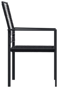 Sedie da giardino 4 pz in rattan nero