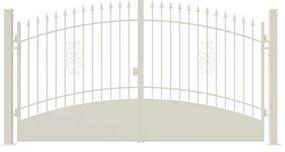 Cancello elettrico Marmolada in ferro, apertura centrale, L 358.5, H 195-165 cm, di colore bianco