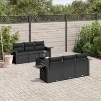 Set Divani da Giardino con Cuscini 7pz Nero Polyrattan 3252242