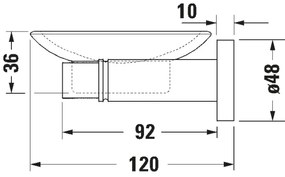 Duravit 99174600 - Portasapone da parete D-CODE, sinistro, nero opaco