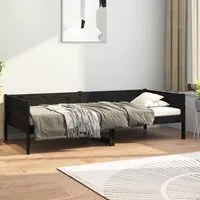 Dormeuse Nera in Legno Massello di Pino 90x190 cm cod mxl 34197