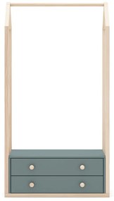 Armadio per bambini verde polveroso a giorno 80x170x40 cm Esteban – Marckeric