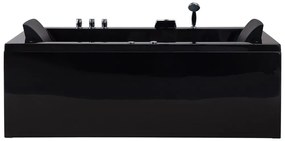 Vasca da bagno idromassaggio versione destra color nero 183 x 90 cm VARADERO Beliani