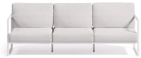 Kave Home - Divano 100% da esterno Comova 3 posti bianco ed alluminio bianco 222 cm