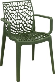 GEORGETA - poltrona moderna in polipropilene con decorazione