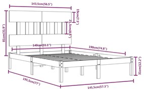 Giroletto Grigio in Legno Massello 140x190 cm