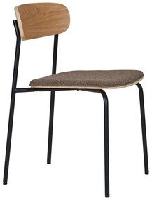 Sedia da pranzo nera/marrone con effetto frassino impilabile Estepona – House Nordic