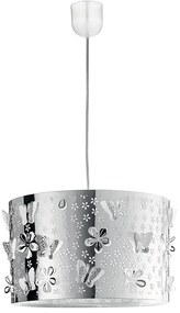 Lampadario Sospensione Butterfly Coordinati Colore Cromo 60W