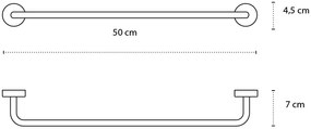 New Line N3 Portasciugamani 50 cm tondo Singolo In Acciaio Inox Cromato