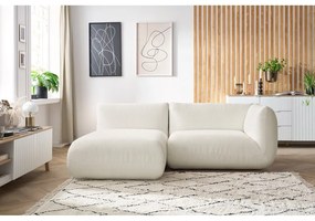 Divano angolare in velluto a coste bianco (angolo sinistro) Lecomte - Bobochic Paris