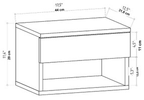 Comodino VETRA antracite