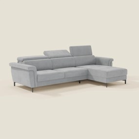 Capri Divano letto angolare con penisola contenitore e poggiatesta reclinabili - elegante tessuto smacchiabile T30