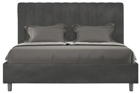 Letto contenitore da 160x190 in microfibra grigio Agueda