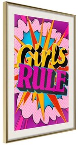 Poster  Girls Rule (Colour)  Cornice Quadri Cornice d'oro con passe-partout, Larghezza x Altezza Home decor 20x30