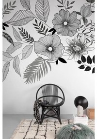 Fotomurale Fiori, bianco, nero