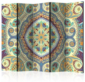 Paravento design Mosaico pastello II (5 parti) - disegno etnico colorato con Mandala