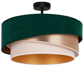 Duolla - Lampadario a plafone KOBO 1xE27/15W/230V diametro 45 cm verde/oro/color crema