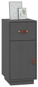 Credenza grigia 34x40x75 cm in legno massello di pino