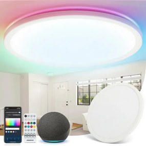 Aigostar - Plafoniera LED RGBW dimmerabile 36W 230V 3000-6500K bianco+DO