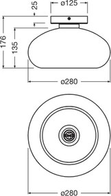 Osram - Plafoniera DECOR SMOKE 1xE27/12W/230V Ø 28 cm nero/grigio fumé