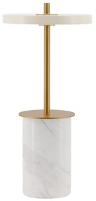 Lampada da tavolo dimmerabile a LED in marmo crema con paralume in metallo (altezza 25,5 cm) Asteria Move Mini - UMAGE