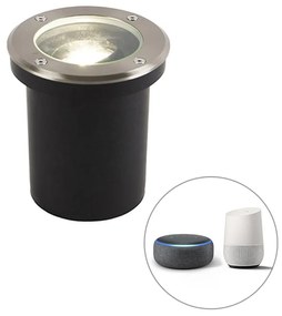 Faretto da terra esterno intelligente in acciaio inox incl. WiFi GU10 IP65 - Delux
