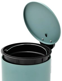 Pattumiera bagno in acciaio acquamarina con pedale e coperchio slim 3 lt