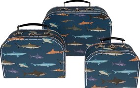 Valigie per bambini in set di 3 pezzi Sharks - Rex London