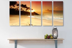 Quadri 5 pezzi – Tramonto in Sri Lanka