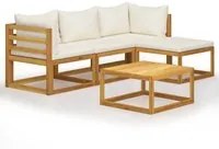 Set Divani Giardino 5 pz con Cuscini Legno Massello di Acacia 45916