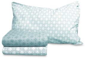 Parure copripiumino una piazza e mezza Minosse verde acqua SmartDecoHome