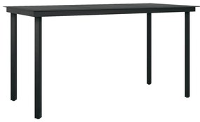 Set mobili da pranzo per giardino 5 pz nero