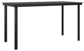 Set mobili da pranzo per giardino 5 pz nero
