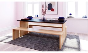 Tavolo da pranzo con piano in rovere 90x160 cm Stripe - Woodman