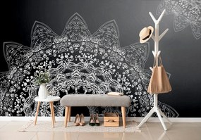Carta da parati – Elementi moderni di Mandala in bianco e nero