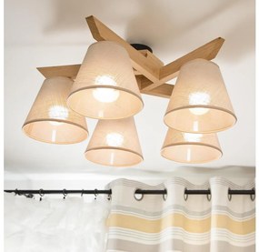 Plafoniera ANTONIO 5xE14/40W/230V rovere