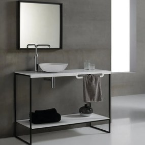 Lavabo da appoggio MC BATH tondo piletta inclusa in resina bianco opaco piletta inclusa