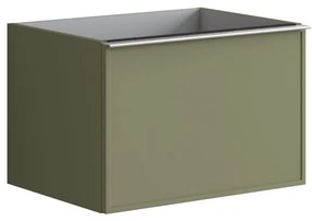 Mobile da bagno sospeso sotto lavabo L 60 x H 40 x P 45.5 cm verde laccato opaco, 2 cassetti Pixel frame