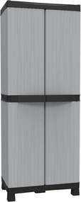 Armadio alto Base 2700 EcoWave TERRY STORAGE in polipropilene, nero L 80 x H 181.8 x P 40.5 cm 2 ante, adatto per esterno riparato