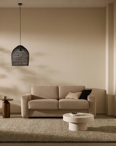 Kave Home - Paralume per lampada da soffitto Domitila in rattan verniciato nero Ã˜ 44 cm