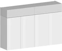 Scarpiera 4 ante 2 ripiani 152x35x100cm - HORIZON Colore: Bianco Laccaro Lucido-Bianco Larice