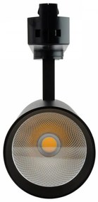 Faro LED 30W Monofase Nero, 38°/60°, 130lm/W, CRI92, no Flickering Colore  Bianco Naturale 4.000K