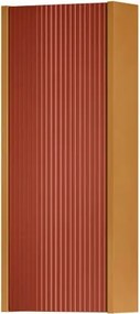 Pensile bagno Niwa cannettato laccato opaco senape con vetro paprika, 1 anta P17 x L30 x H78.5 cm