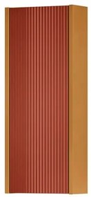 Pensile bagno Niwa laccato opaco senape con vetro paprika, 1 anta apertura da sinistra P 17 x L 30 x H 78.5 cm