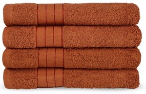 Asciugamani in spugna di cotone color mattone in set da 4 50x100 cm - Good Morning