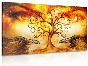 Stampa su tela – Albero della vita con corvi