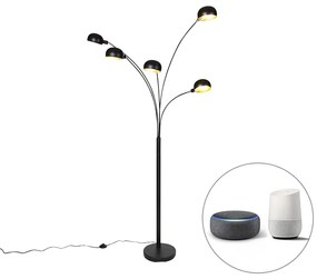 Lampada da terra intelligente nera 5 luci incl. Wifi B35 - Sixties