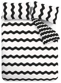 Set copripiumino e federa bianco e nero per letto singolo 135x200 cm Waves – Sassy B